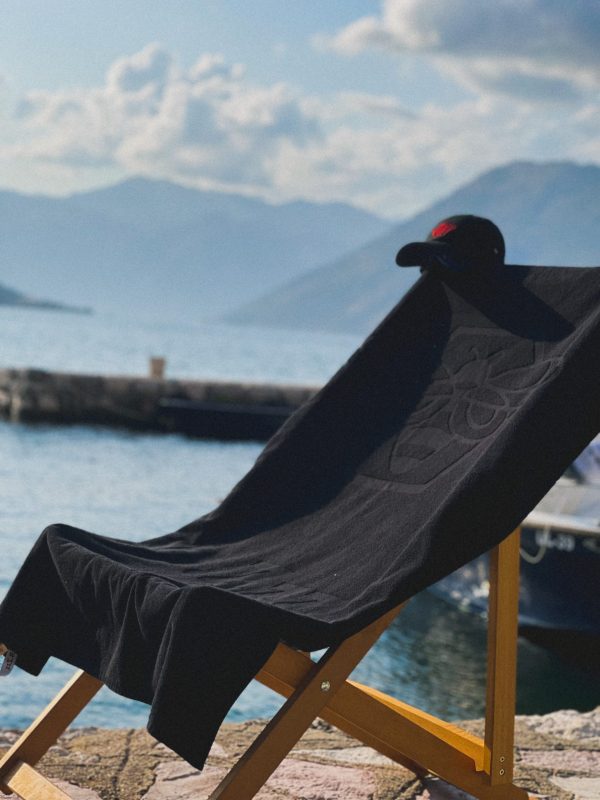 Black Oversized Beach Towel 90x160 cm