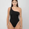 One Shoulder Black Swimsuit