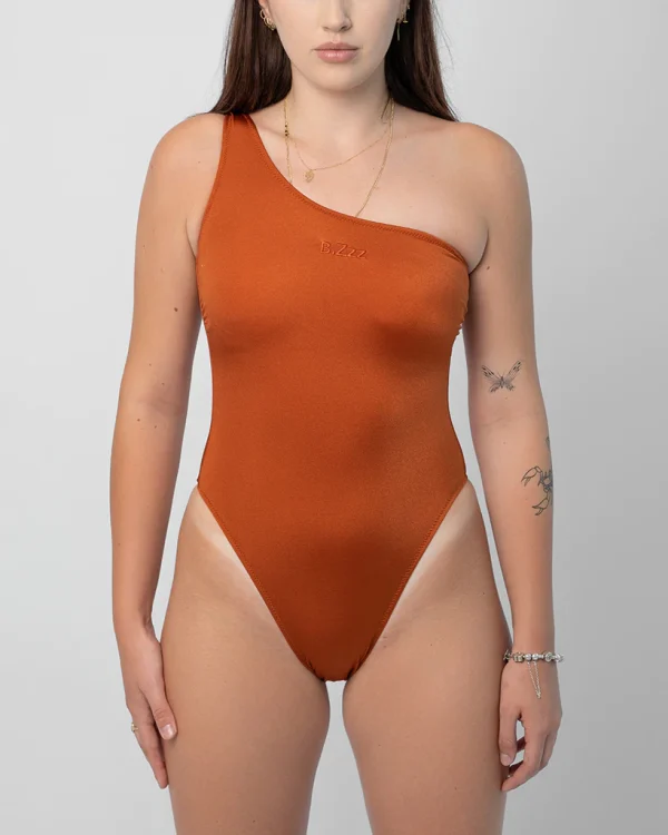 One Shoulder Cinnamon Swimsuit
