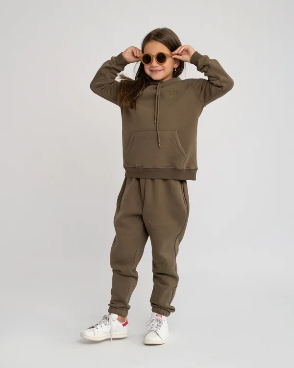 Kids Tracksuit Set Army Green - Image 4