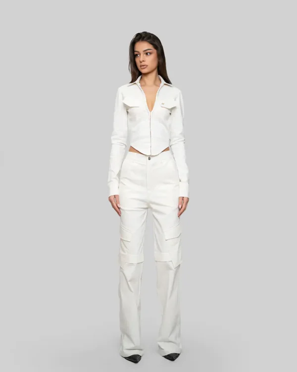 BOLD DENIM TOP WHITE - Image 2