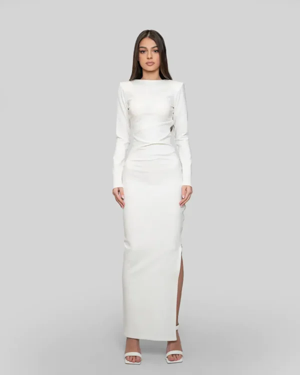 Sculpted Zip Dress White - Image 2
