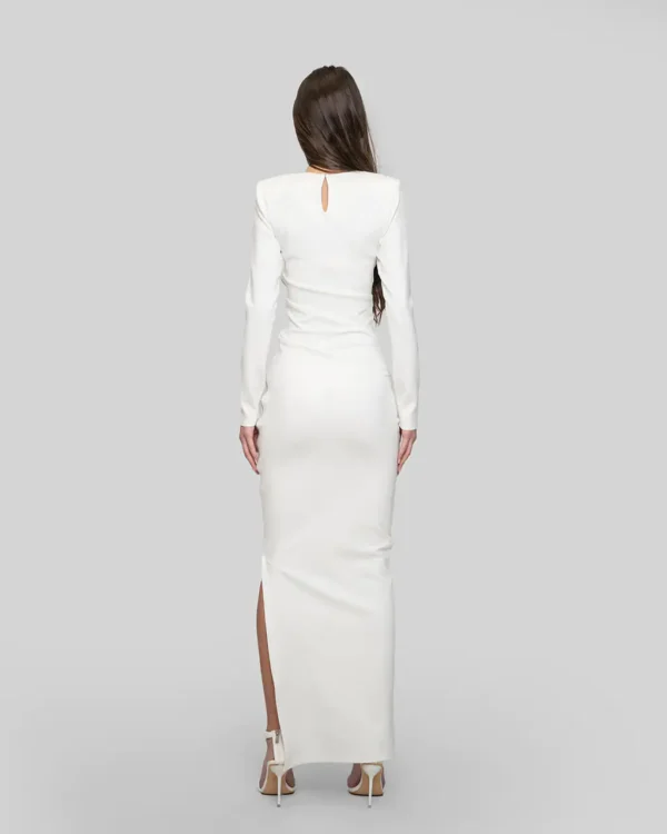 Sculpted Zip Dress White - Image 4