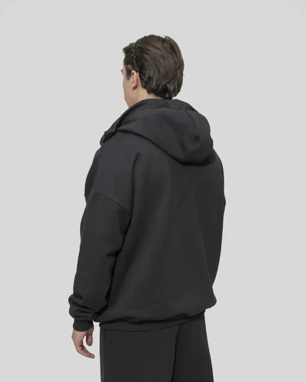 CORE ZIPPING HOODIE IN BLACK - Image 9