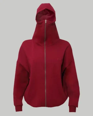 CORE ZIPPING HOODIE IN BORDO