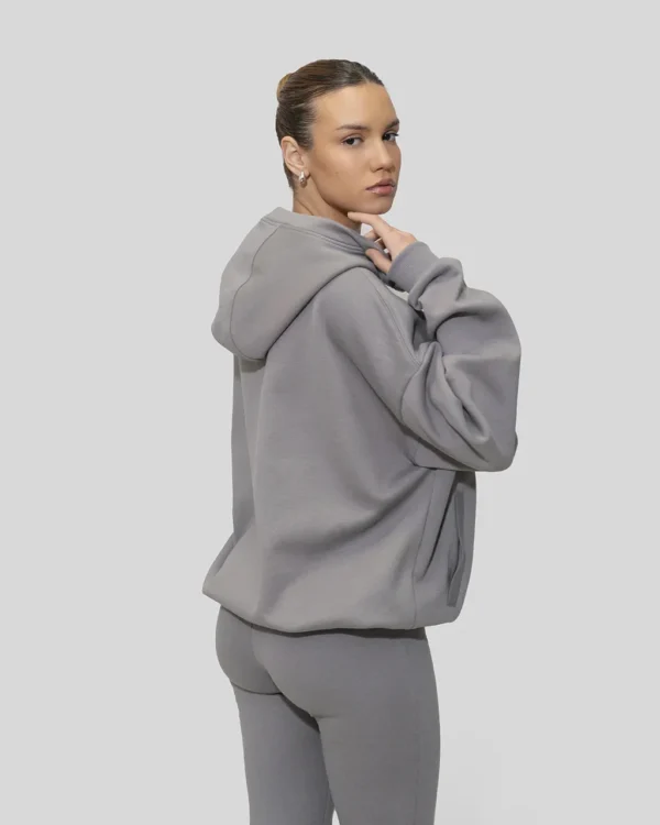 CORE ZIPPING HOODIE IN GREY - Image 5