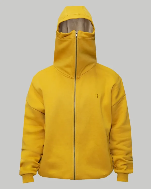 CORE ZIPPING HOODIE IN MUSTARD