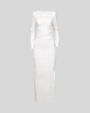 Sculpted Zip Dress White