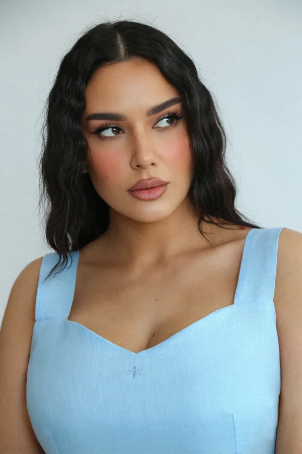 LINEN ROOTS CROP IN BABY BLUE - Image 4