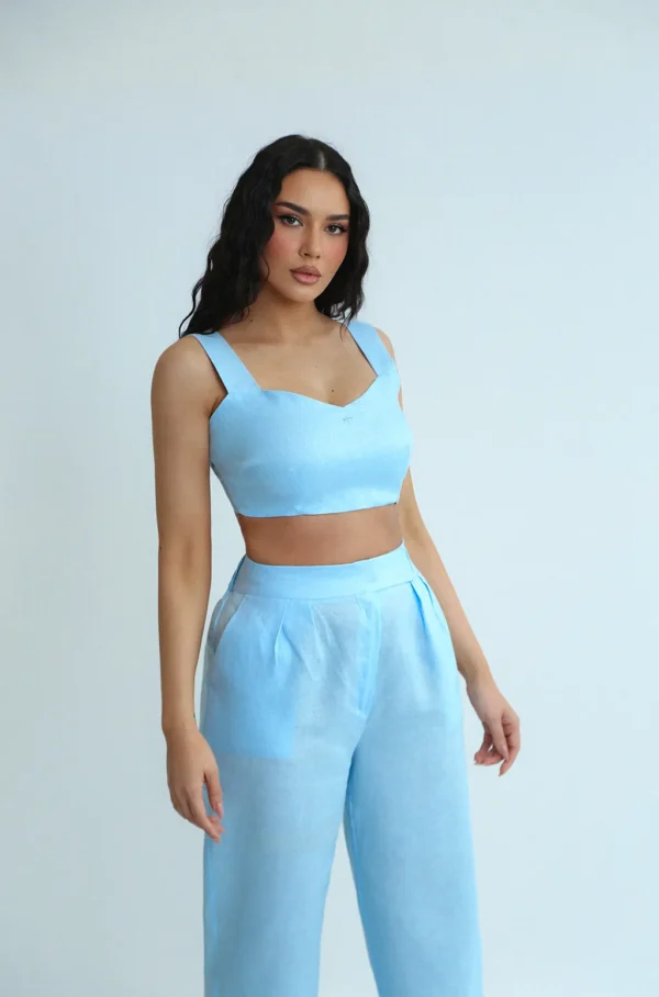 LINEN ROOTS CROP IN BABY BLUE - Image 5