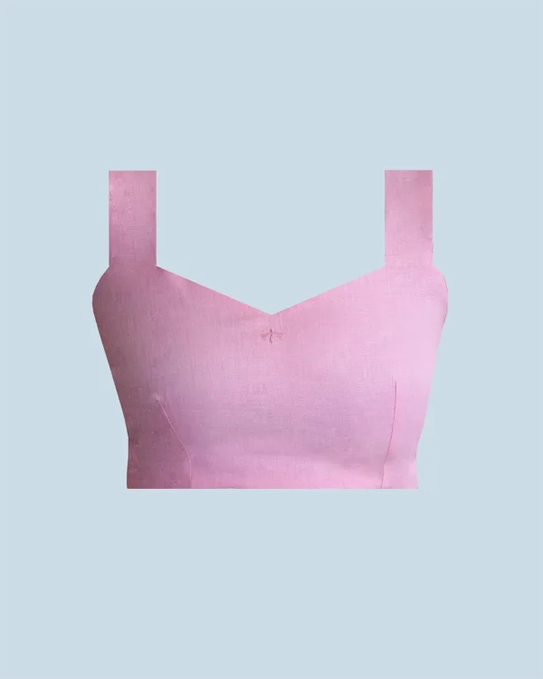 LINEN ROOTS CROP IN BABY PINK