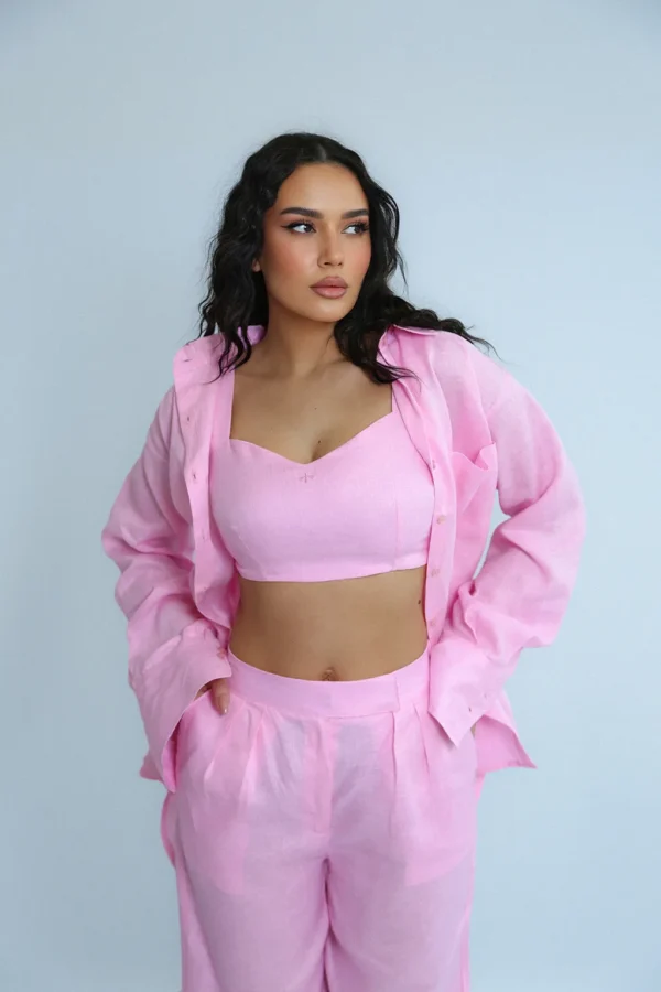 LINEN ROOTS CROP IN BABY PINK - Image 3