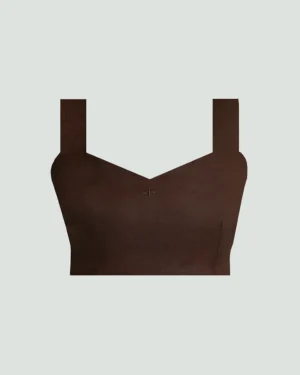 LINEN ROOTS CROP IN BROWN