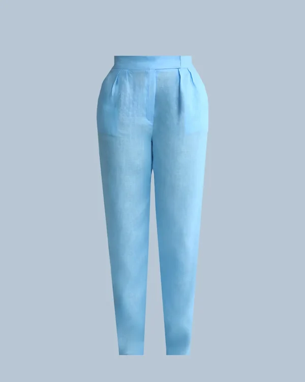 LINEN ROOTS PANTS IN BABY BLUE
