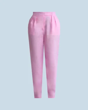 LINEN ROOTS PANTS IN BABY PINK