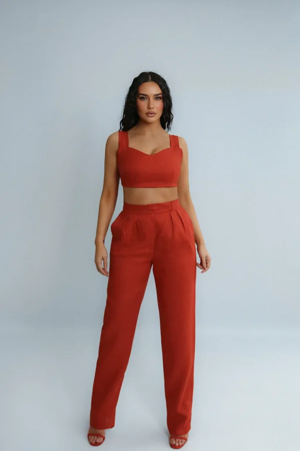 LINEN ROOTS PANTS IN CINNAMON - Image 2