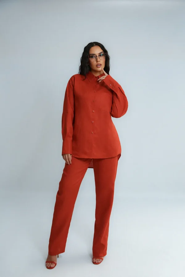 LINEN ROOTS PANTS IN CINNAMON - Image 4