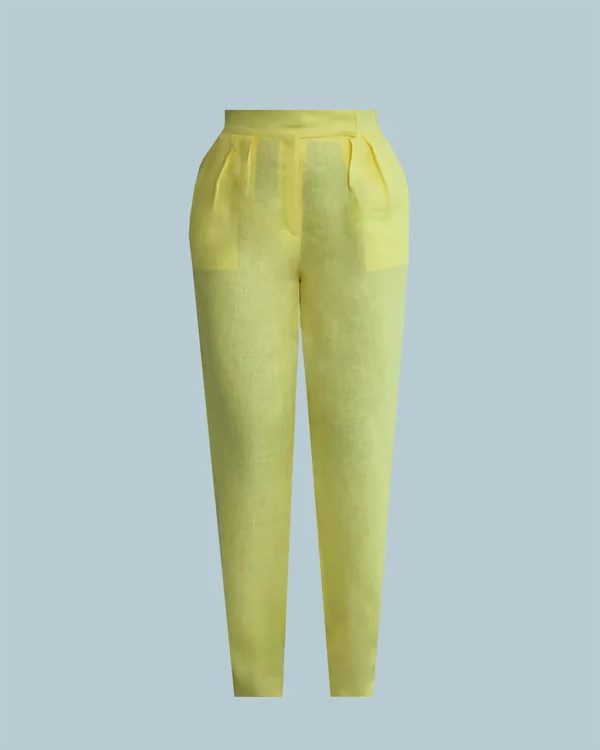 LINEN ROOTS PANTS IN YELLOW