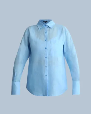 LINEN ROOTS SHIRT IN BABY BLUE