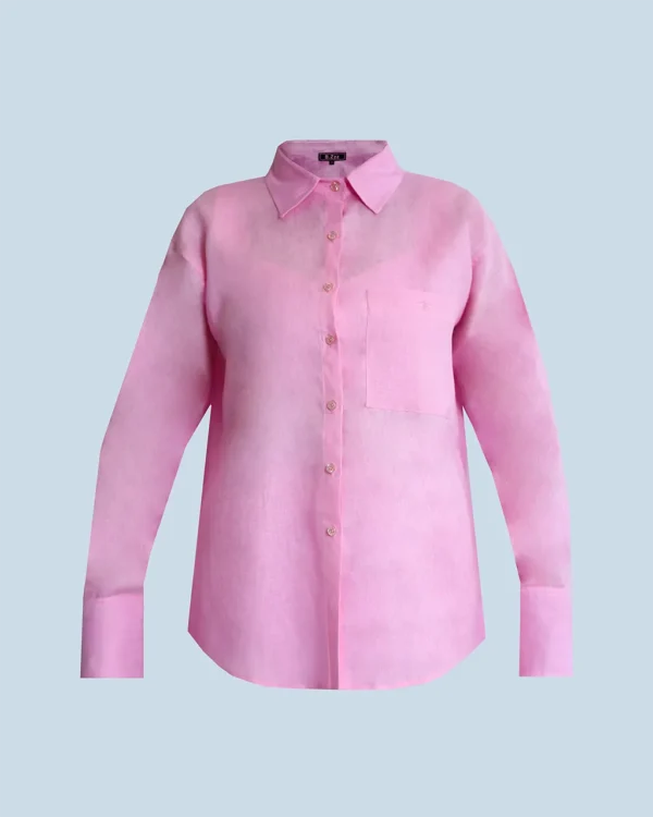 LINEN ROOTS SHIRT IN BABY PINK