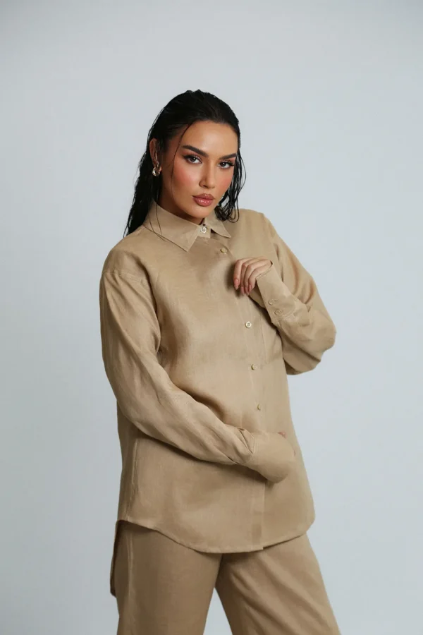 LINEN ROOTS SHIRT IN BEIGE - Image 3