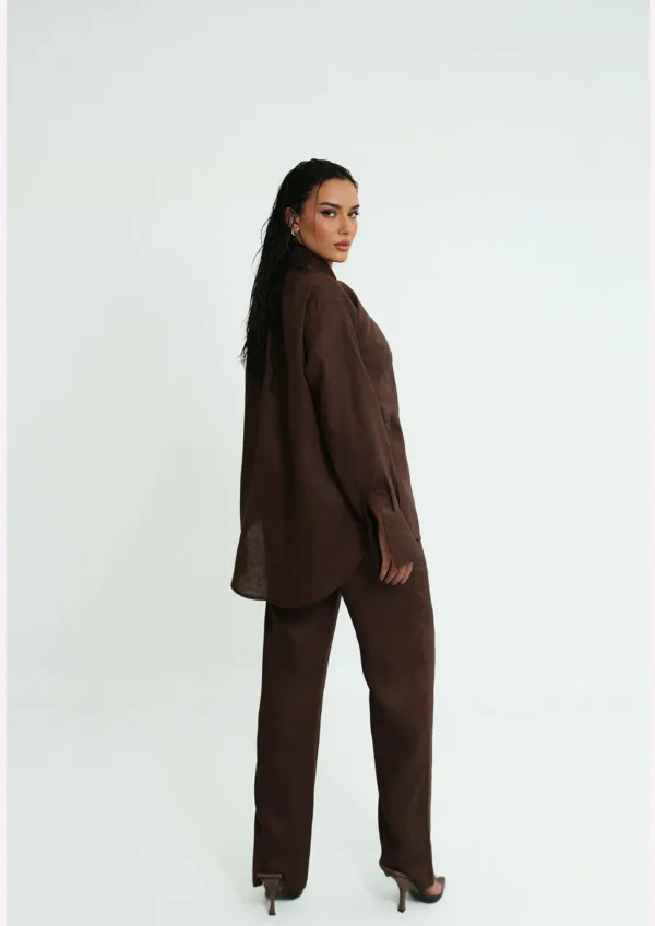 LINEN ROOTS SHIRT IN BROWN - Image 3