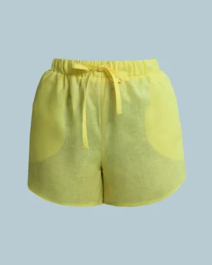 LINEN ROOTS SHORTS IN YELLOW
