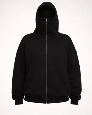 CORE ZIPPING HOODIE IN DEEP BLACK