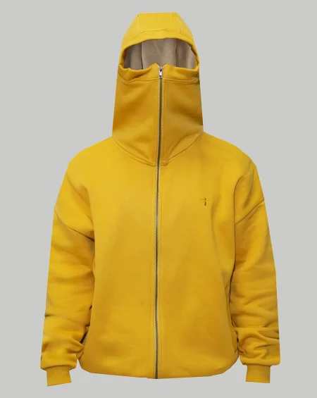 CORE ZIPPING HOODIE IN MUSTARD