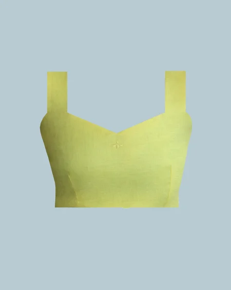 LINEN ROOTS CROP IN YELLOW LINEN ROOTS CROP IN YELLOW