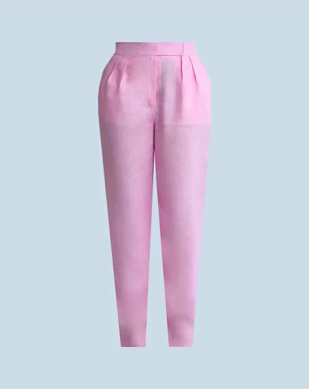 LINEN ROOTS PANTS IN BABY PINK LINEN ROOTS PANTS IN BABY PINK