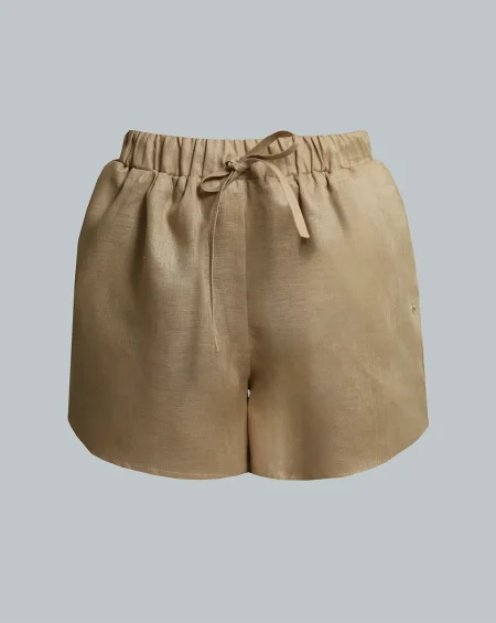 LINEN ROOTS SHORTS IN BEIGE LINEN ROOTS SHORTS IN BEIGE